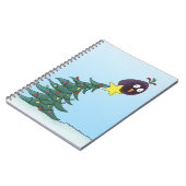 Cartoon Bird Christmas Tree Star Notizblock (Linke Seite)
