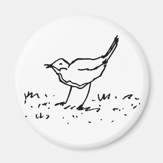 Cartoon Bird Pen Art Drawing Magnet (Vorne)