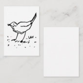 Cartoon Bird Pen Art Drawing Mitteilungskarte (Vorne/Hinten)