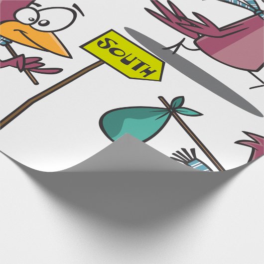 Cartoon Bird Traving South Wrapping Paper Geschenkpapier