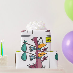 Cartoon Bird Traving South Wrapping Paper Geschenkpapier