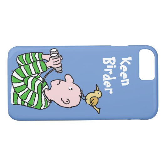 Cartoon Bird Watcher & Bird Case-Mate iPhone Hülle (Rückseite (Horizontal))