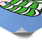 Cartoon Bird Watcher & Bird. Poster (Ecke)