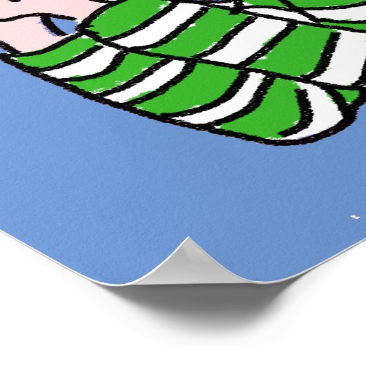 Cartoon Bird Watcher & Bird. Poster (Ecke)