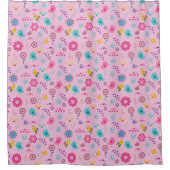 Cartoon Birds und Blume Duschvorhang (Vorderseite)