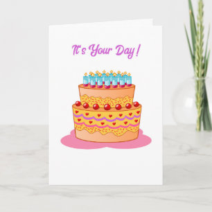 Cartoon Birthday Cake Birthday Karte
