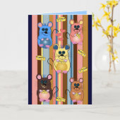 Cartoon birthday card with mice & cheese karte (Gelbe Blume)