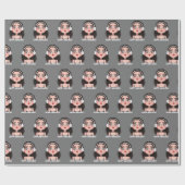 Cartoon Birthday Girl mit Kopfhörern Geschenkpapier (Flach)