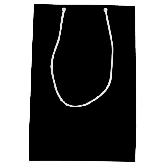 Cartoon Birthday Girl On Black Mittlere Geschenktüte (Rückseite)