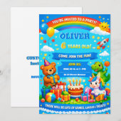 Cartoon Birthday Invitation for kids Einladung (Vorne/Hinten)