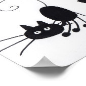 Cartoon Black Cat - Plakat (Ecke)