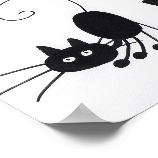 Cartoon Black Cat - Plakat (Ecke)