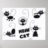 Cartoon Black Cat - Plakat (Vorne)