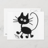Cartoon Black Cat Postkarte (Vorne/Hinten)