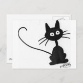 Cartoon Black Cat Postkarte (Vorne/Hinten)