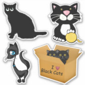 Cartoon Black Cats Aufkleber (Vorderseite)