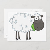 Cartoon Black Sheep Postkarte (Vorne/Hinten)
