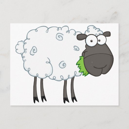 Cartoon Black Sheep Postkarte (Vorderseite)