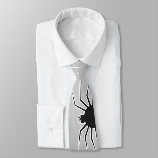 Cartoon Black Spider und Web Fun Halloween-Party Krawatte (Gebunden)