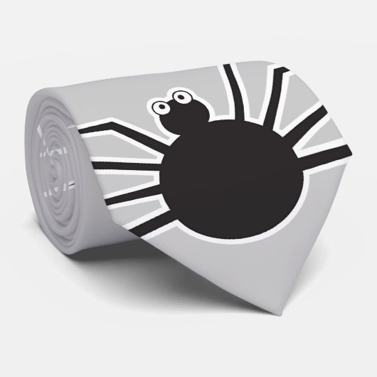 Cartoon Black Spider und Web Fun Halloween-Party Krawatte (Gerollt)