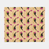 Cartoon Blackbird isst ein Eiscrememuster Fleecedecke (Vorderseite (Horizontal))