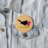 Cartoon Blackbird isst eine Eiscreme Button (Beispiel)