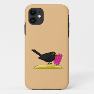 Cartoon Blackbird isst eine Eiscreme Case-Mate iPhone Hülle