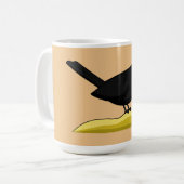 Cartoon Blackbird isst eine Eiscreme Kaffeetasse (Vorderseite Links)