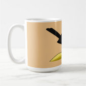 Cartoon Blackbird isst eine Eiscreme Kaffeetasse (Links)