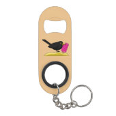 Cartoon Blackbird isst eine Eiscreme Mini Flaschenöffner (Rückseite)