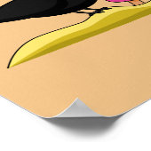 Cartoon Blackbird isst eine Eiscreme Poster (Ecke)