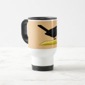 Cartoon Blackbird isst eine Eiscreme Reisebecher (Vorderseite Links)