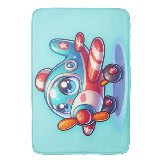 Cartoon blau | badematte (Vorderseite Vertikal)