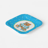 Cartoon blau und gelb Teddy Bear Babydusche Pappteller (Gewinkelt)