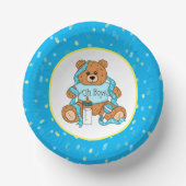 Cartoon blau und gelb Teddy Bear Babydusche Pappteller (Vorderseite)