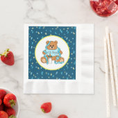 Cartoon blau und gelb Teddy Bear Babydusche Serviette (Beispiel)