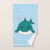 Cartoon Blauer und Weißer Hai Badhandtuch Set (Handtuch)