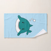 Cartoon Blauer und Weißer Hai Badhandtuch Set (Handtuch)