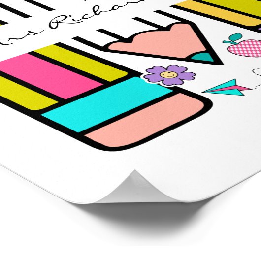 Cartoon-Bleistift-Poster Poster (Ecke)