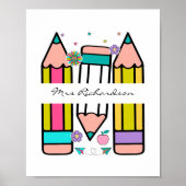 Cartoon-Bleistift-Poster Poster (Vorne)