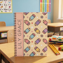 Cartoon Bleistift Rückkehr zur Schule Muster  Notizblock