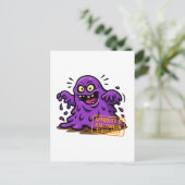 Cartoon Blob - Wird zu Halloween genehmigt Postkarte (Stehend Vorderseite)