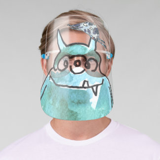 Cartoon Blue Alien Monster Gesichtsvisier