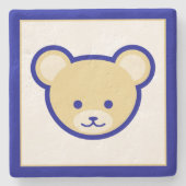 Cartoon Blue Beige Teddy Bear Niedlich Funny Steinuntersetzer (Vorderseite)