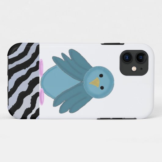 Cartoon Blue Bird Case-Mate iPhone Hülle (Rückseite (Horizontal))