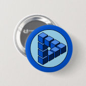 Cartoon Blue Black Toys Blocks Triangle Vector Art Button (Vorne & Hinten)