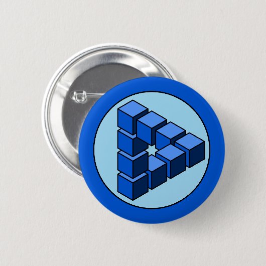 Cartoon Blue Black Toys Blocks Triangle Vector Art Button (Vorne & Hinten)