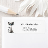 Cartoon Blue Eyes Siamese Katze Funny Rücksendeadr (Insitu)