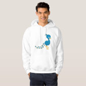 Cartoon Blue Peacock Bird Hoodie (Vorne ganz)