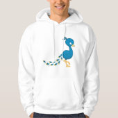 Cartoon Blue Peacock Bird Hoodie (Vorderseite)